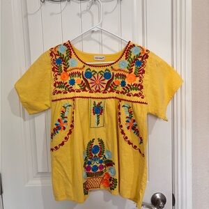Yzxdorwj Embroidered Yellow Blouse